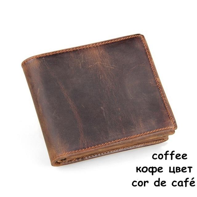 100% top quality cow genuine leather men wallets luxury short style male purse original brand
