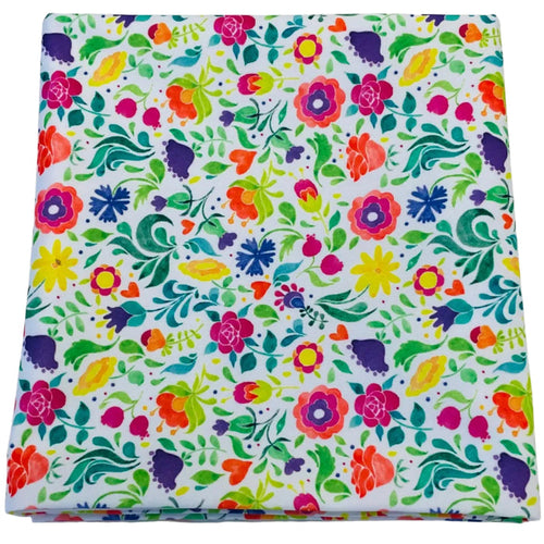 $12.00 SALE Fabric 72" Spring Flowers with Hearts