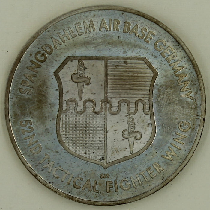 52nd Tactical Fighter Wing Spangdahlem .925 Silver Air Force Challenge Coin