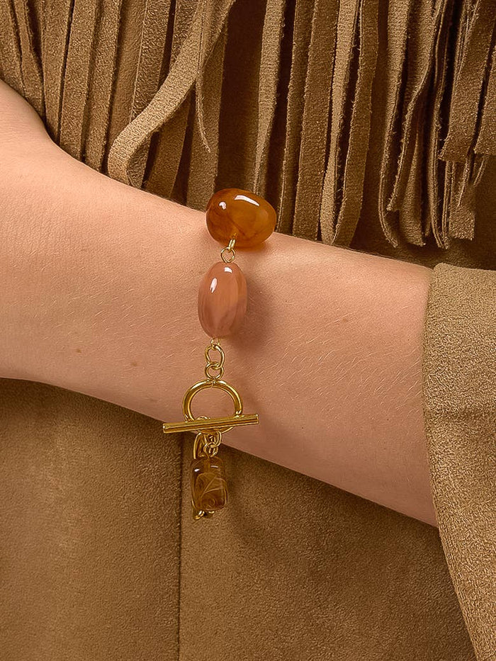 Agate Stone Charm Bracelet