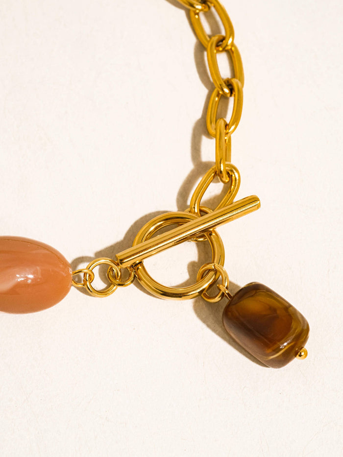 Agate Stone Charm Bracelet