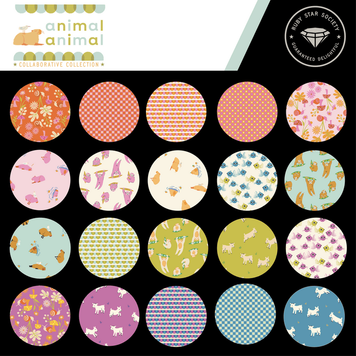 Animal Animal Vintage Blue RS5167 13 Ruby Star1 - Boho Fabrics - Quilting Cotton, Woven