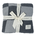 Baby Checker Luxe Blanket: Dark Grey/Slate