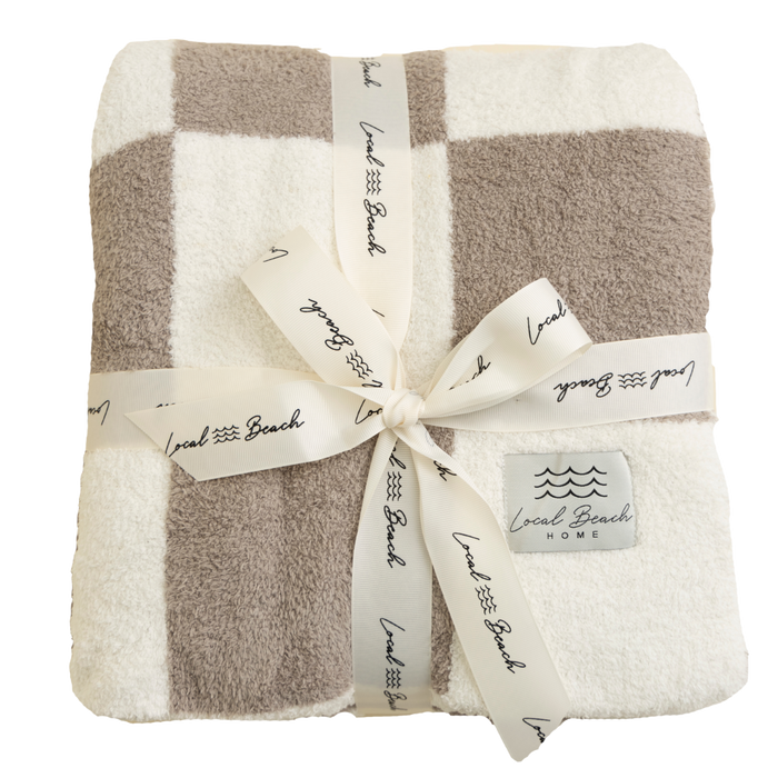 Baby Checker Luxe Blanket: Dark Grey/Slate