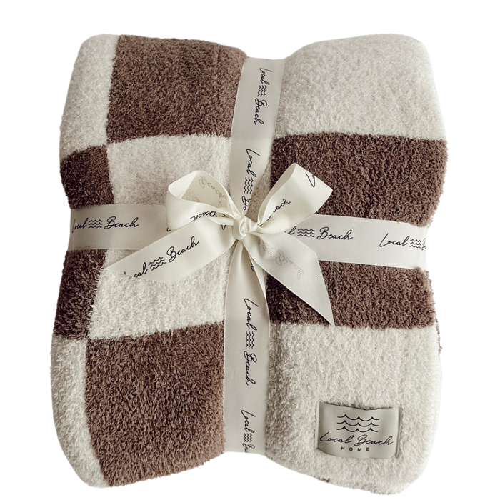 Baby Checker Luxe Blanket: Dark Grey/Slate