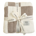 Baby Checker Luxe Blanket: Taupe/Cream