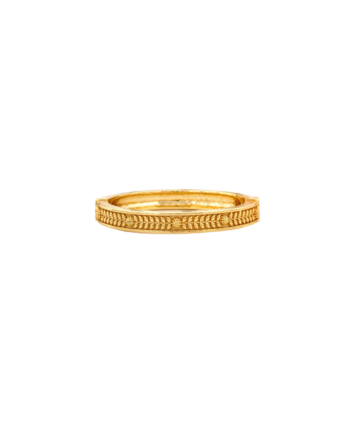 Berry Vine Hinged Bangle, Gold
