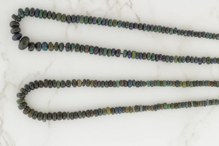 Black Ethiopian Opal 3mm Smooth Rondelles