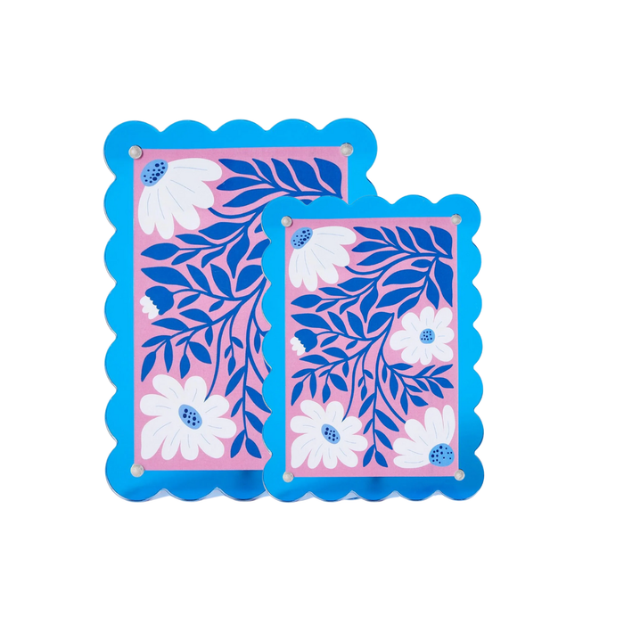 Blue Acrylic Scallop Picture Frame