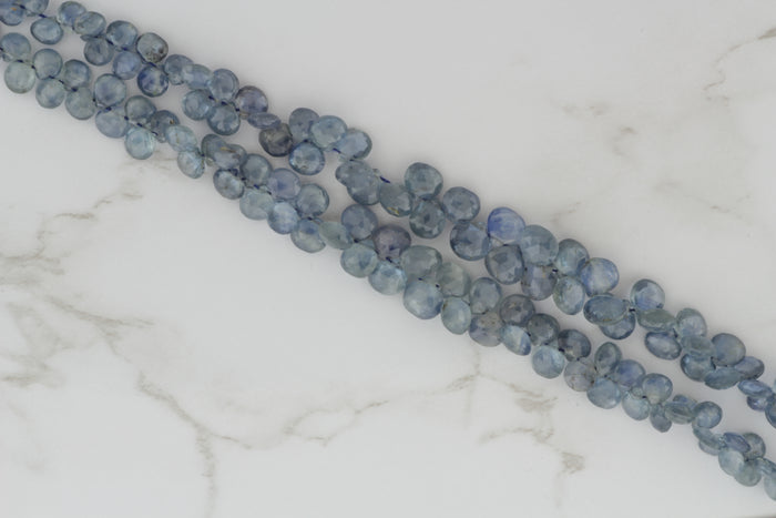 Blue Kyanite 5mm Faceted Heart Shaped Briolettes