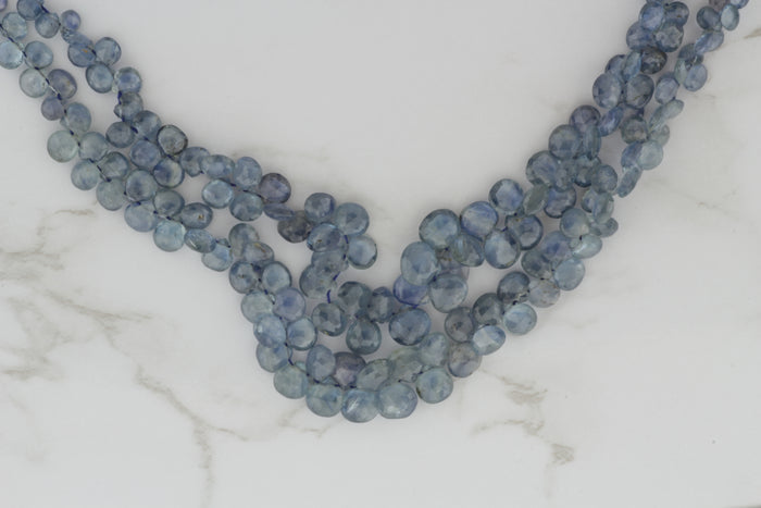 Blue Kyanite 5mm Faceted Heart Shaped Briolettes