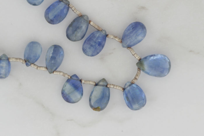 Blue Kyanite 8x6mm Faceted Pear Shaped Briolettes