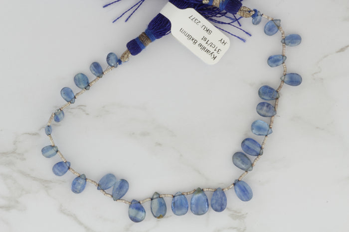 Blue Kyanite 8x6mm Faceted Pear Shaped Briolettes