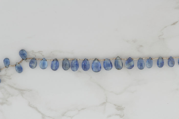 Blue Kyanite 8x6mm Faceted Pear Shaped Briolettes
