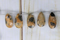Brown Spotted Jasper 18x10mm Faceted Pear Shaped Briolettes