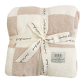 Checker Luxe Home Blanket: Sand/Cream