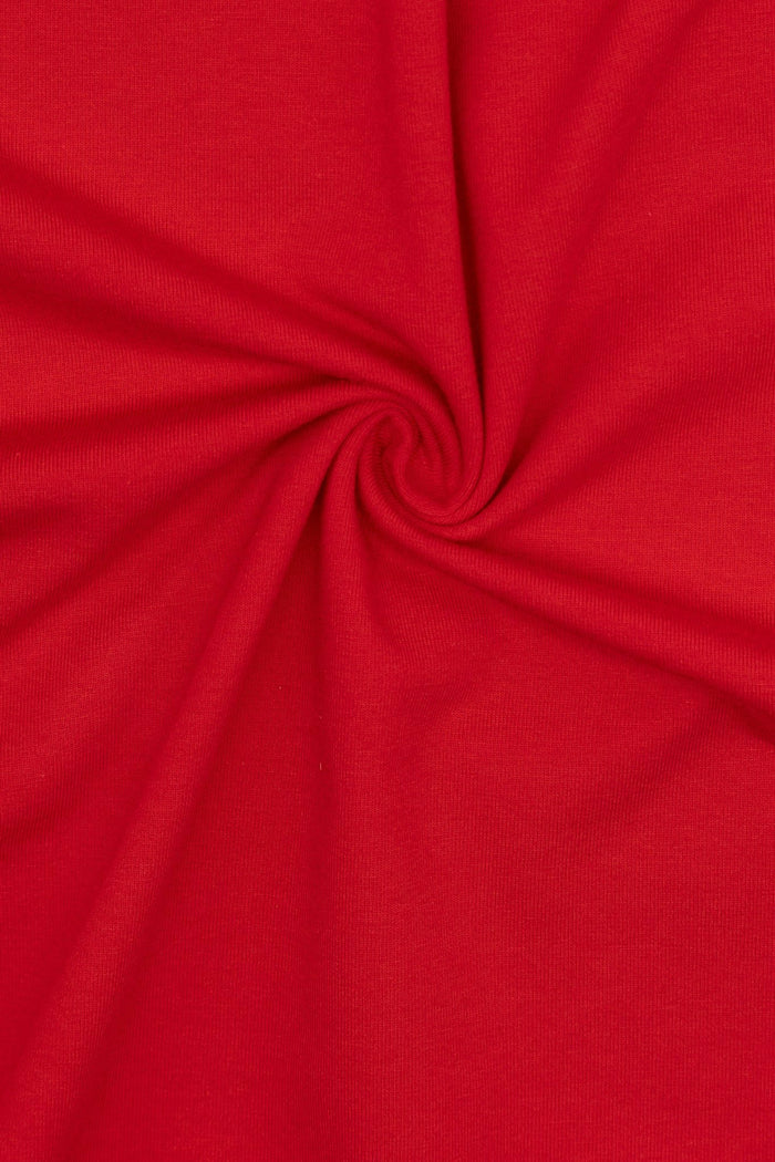 Classic Red, Solid Cotton Spandex Fabric - Boho Fabrics - Cotton Spandex Solid Fabric
