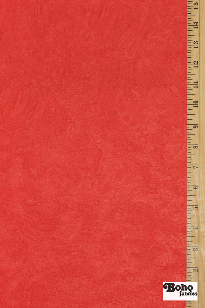 Coral Paisley, Jacquard Knit Fabric