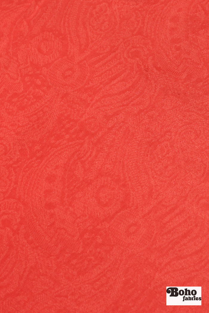 Coral Paisley, Jacquard Knit Fabric