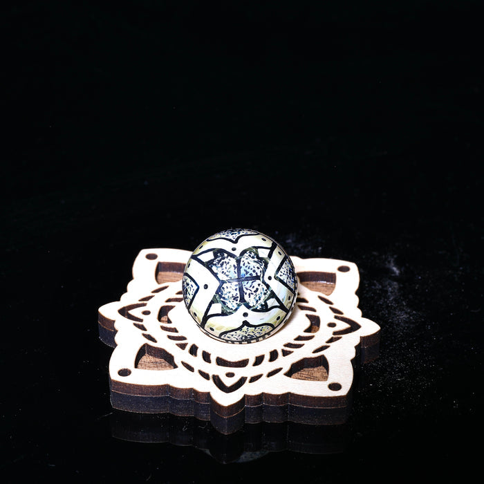 Cory Clark- Gold #2 Carving Spinner Marbles