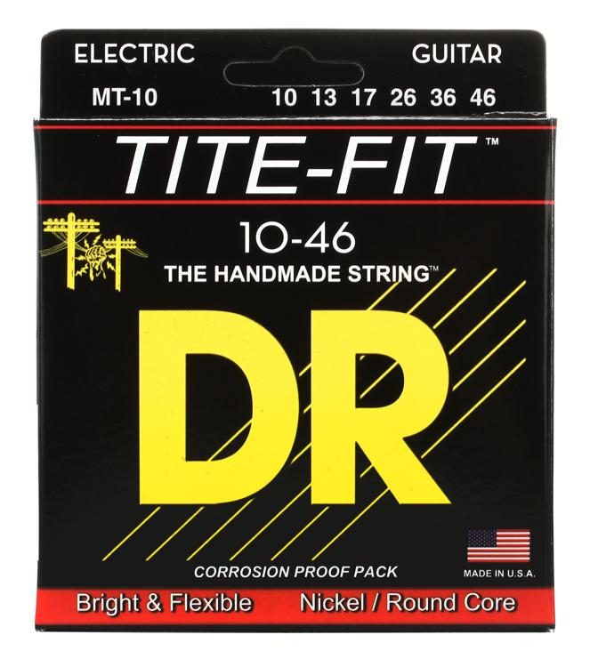 DR Strings Tite-Fit MT-10 Medium-Heavy Nickel Plated Electric Guitar Strings