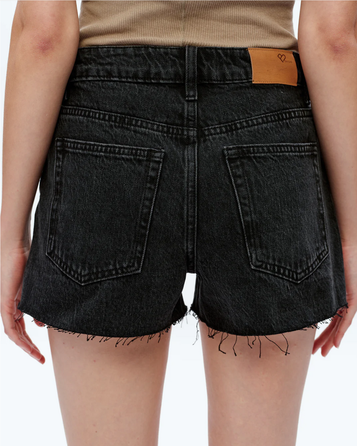 Ella Mid Rise Denim Shorts, Black