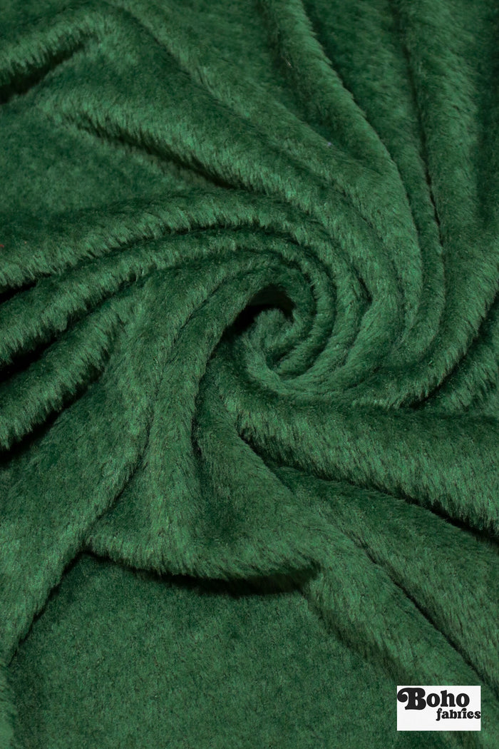 Emerald Green, Classic Double - Velour High Loft Fleece Fabric by Polartec featuring Recycled Polyester - Boho Fabrics - Performance Fabrics
