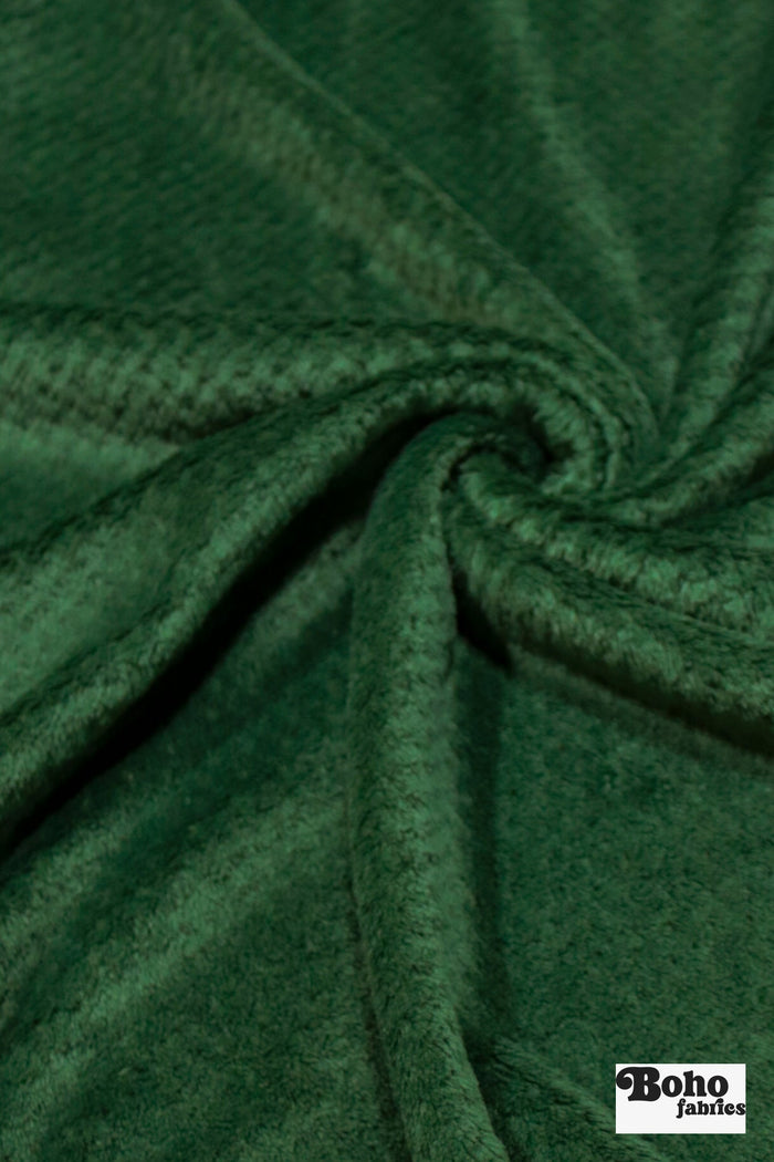 Emerald Green, Classic Double - Velour High Loft Fleece Fabric by Polartec featuring Recycled Polyester - Boho Fabrics - Performance Fabrics
