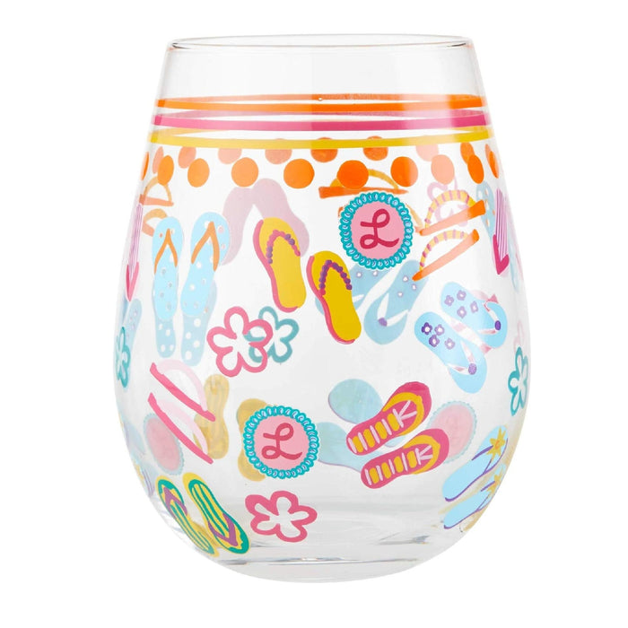 Enesco Stemless Flip Flops Wine Glass By Lolita