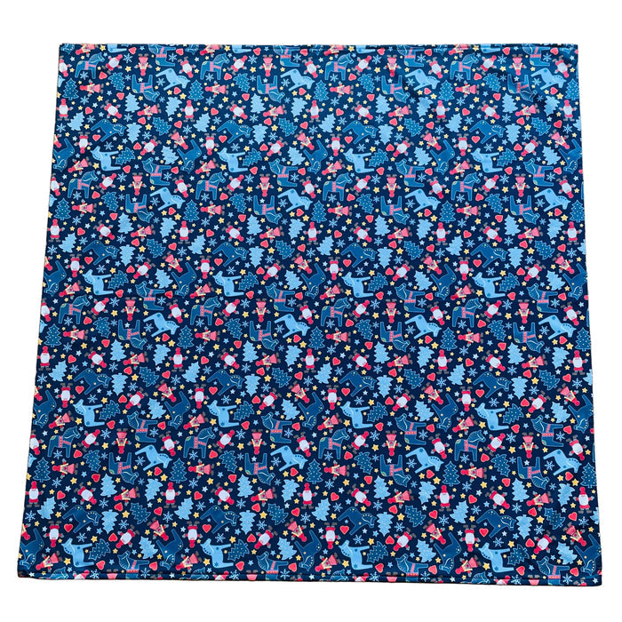 Eva Melhuish Dala Horses Tree & Tomtar Blue Tablecloth 41"