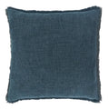 Fringe Edge Throw Pillow: Blue / Down Filled / 20"x20"