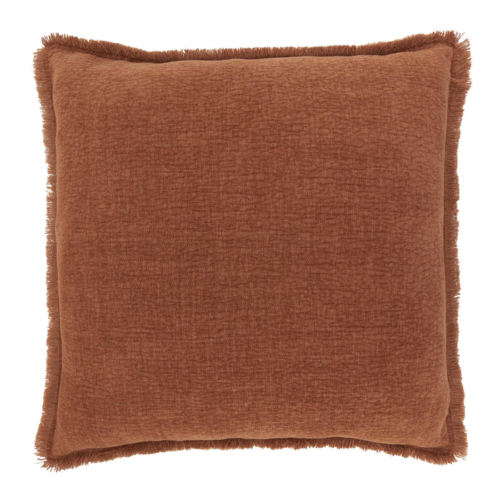 Fringe Edge Throw Pillow: Blue / Down Filled / 20"x20"