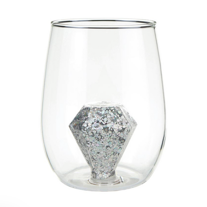 Glitter Diamond Stemless Wine Glass