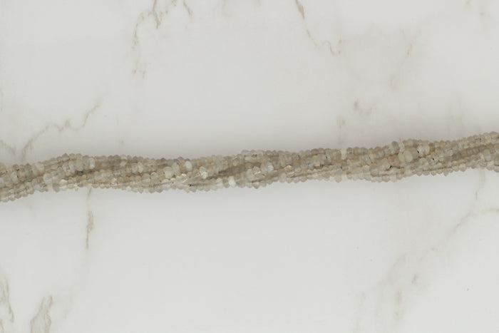 Gray Moonstone 2.5mm Faceted Rondelles