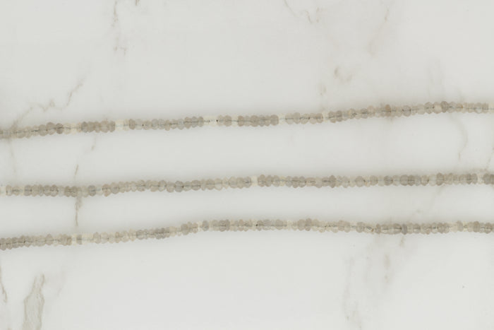 Gray Moonstone 2.5mm Faceted Rondelles