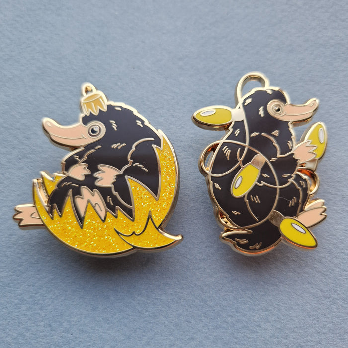 LAST 5: Christmas pin/ornament - yellow house (set of 2. 1 of each design)