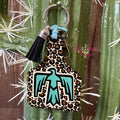 Leopard Thunderbird Livestock Ear Tag Keychain