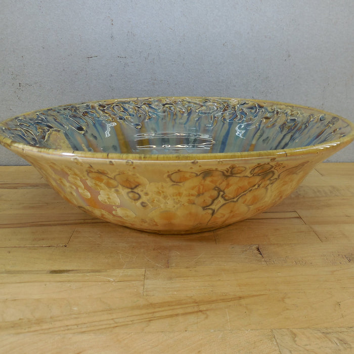 Machon Kennedy Signed Crystalline Pottery Lg. 13" Bowl Multi-color