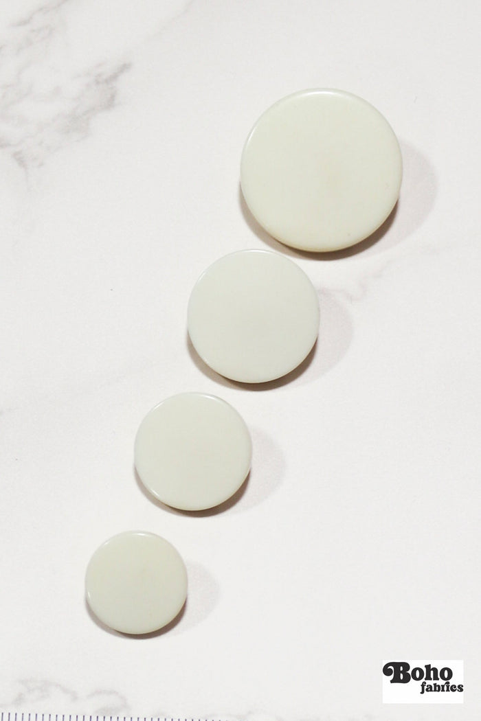 Off - white, Mod Gambit, Shank Button. Available in 15mm, 18mm, 20mm, 25mm - Boho Fabrics - Buttons & Snaps