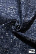 Navy and Cream Variegated Upholstery Woven Fabric - Boho Fabrics - Home Dec. & Upholstery Fabric