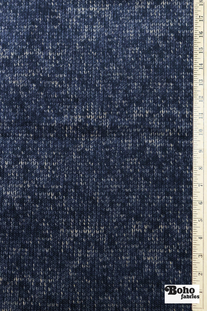 Navy and Cream Variegated Upholstery Woven Fabric - Boho Fabrics - Home Dec. & Upholstery Fabric