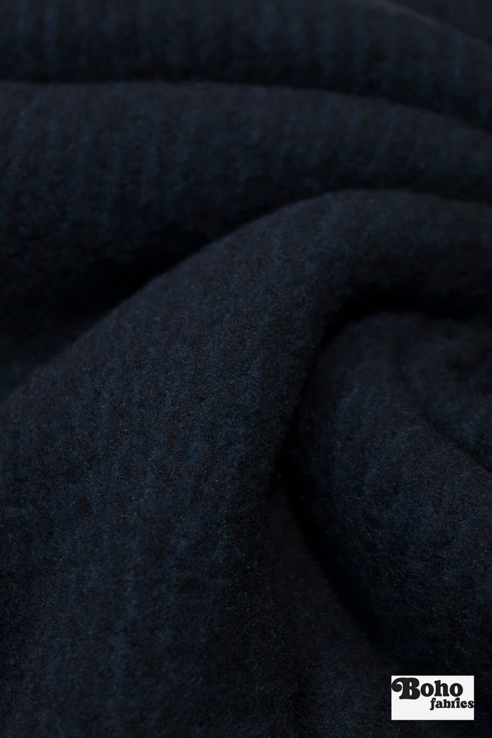 Navy Blue Heather, High Loft Fleece Fabric by Polartec. - Boho Fabrics - Performance Fabrics