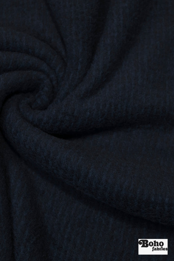 Navy Blue Heather, High Loft Fleece Fabric by Polartec. - Boho Fabrics - Performance Fabrics