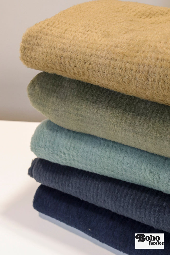 Navy Blue Heather, High Loft Fleece Fabric by Polartec. - Boho Fabrics - Performance Fabrics