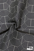 Navy Blue & White Geometric Chevron Diamond Upholstery Woven Fabric - Boho Fabrics - Home Dec. & Upholstery Fabric