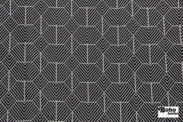 Navy Blue & White Geometric Chevron Diamond Upholstery Woven Fabric - Boho Fabrics - Home Dec. & Upholstery Fabric
