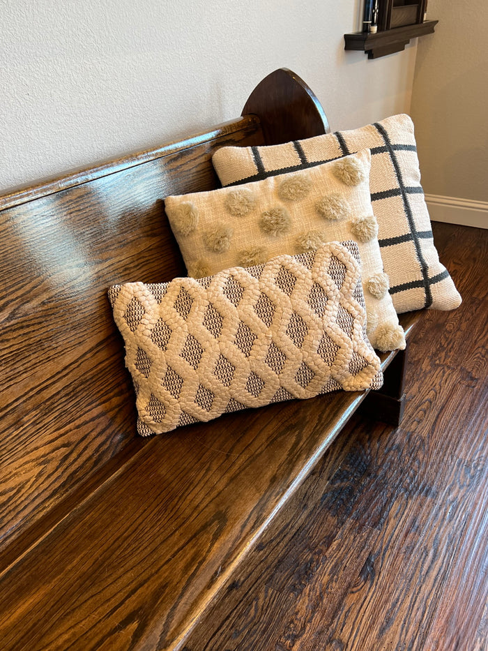 Neutral Diamond Pillow