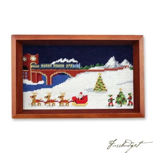 North Pole Needlepoint Valet Tray