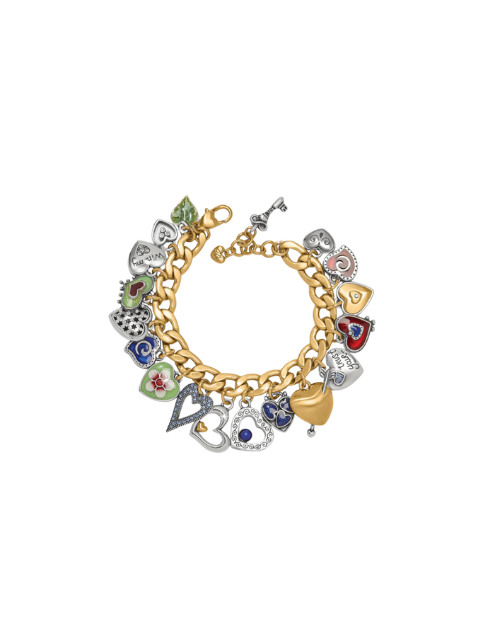 One Heart Color Charm Bracelet