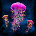 paint by numbers kit Big Jellyfishes